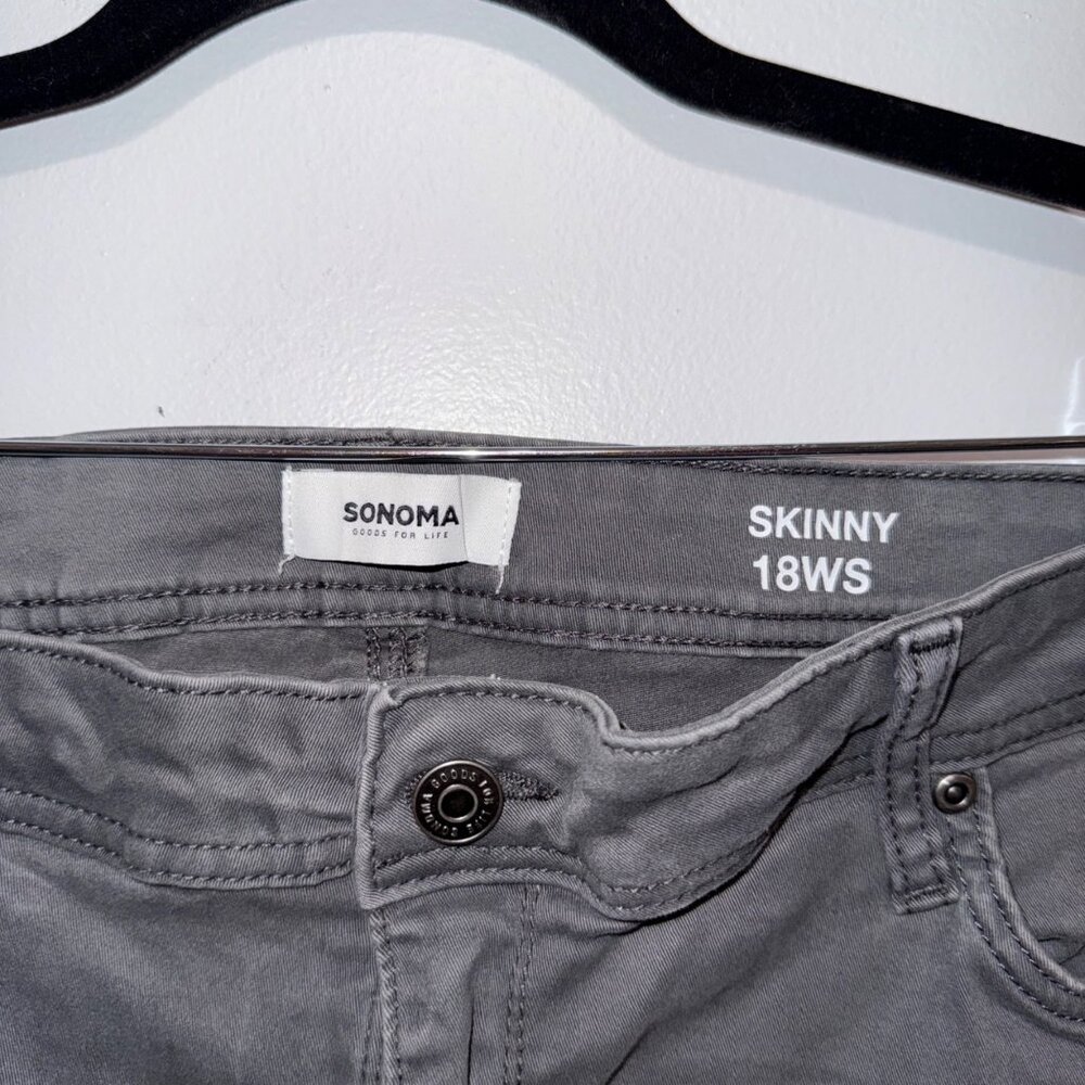 Sonoma Gray Skinny Jeans 18WS Womens Plus Size Casual Stretch Denim - Picture 3 of 4